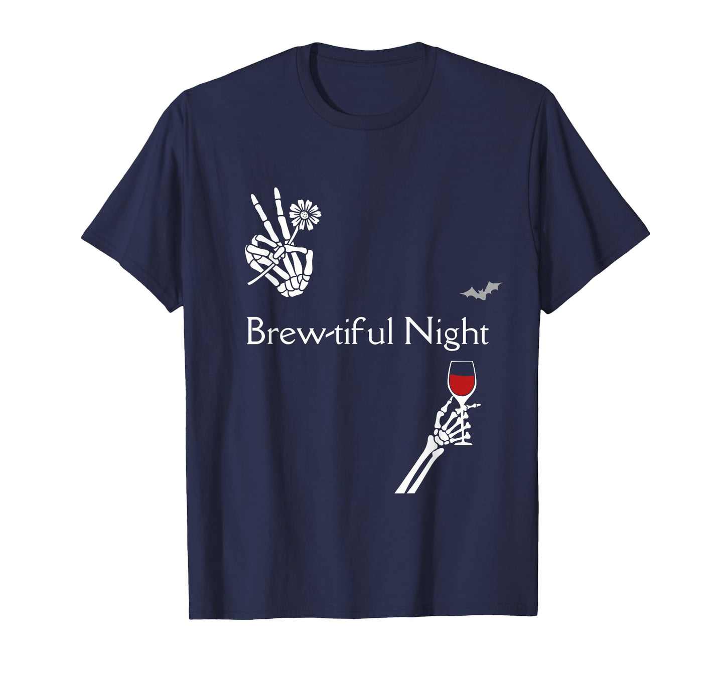 Halloween Tee Skeleton Hand with Drink Funny Spooky T-Shirt