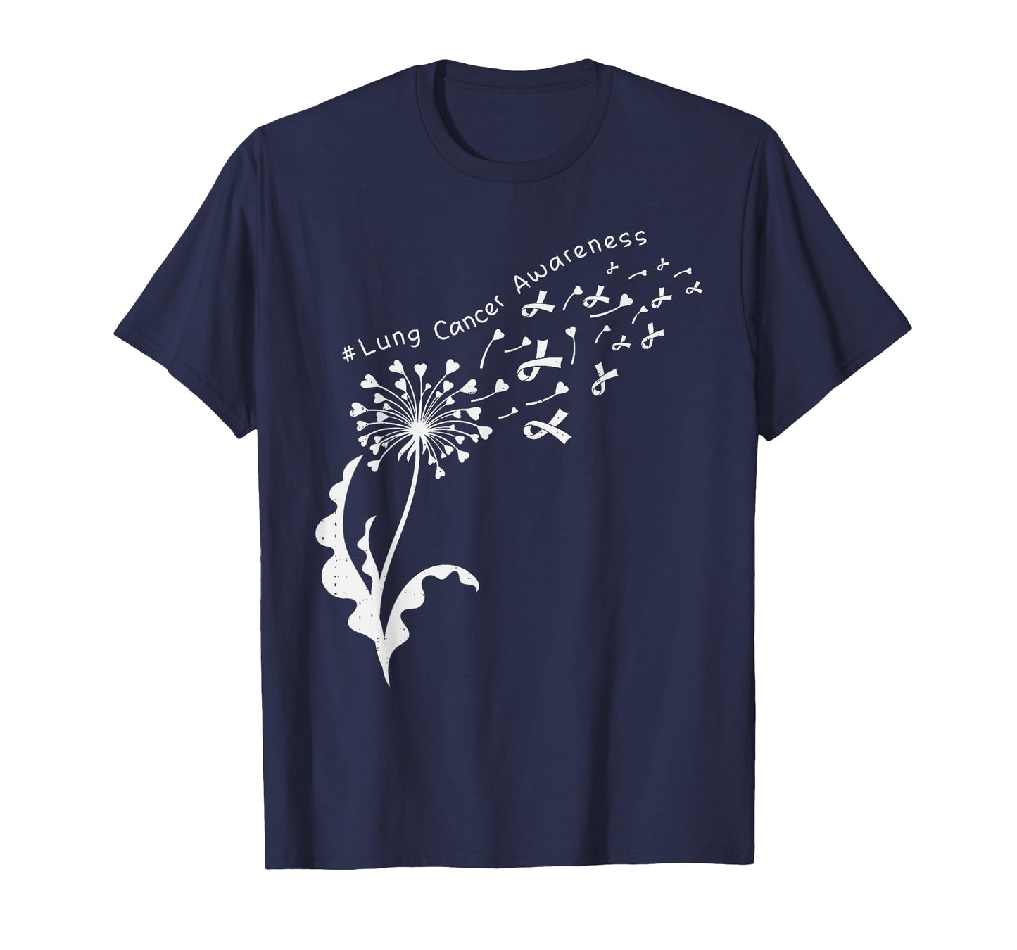 Dandelion Lung Cancer Awareness White Ribbon Support Womens T-Shirt
