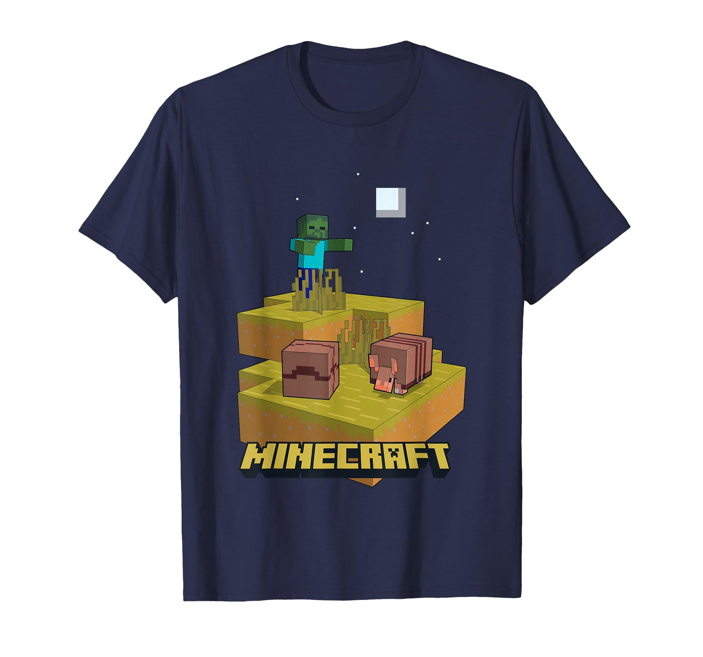 Minecraft Zombie At Night Amongst Armadillos T-Shirt