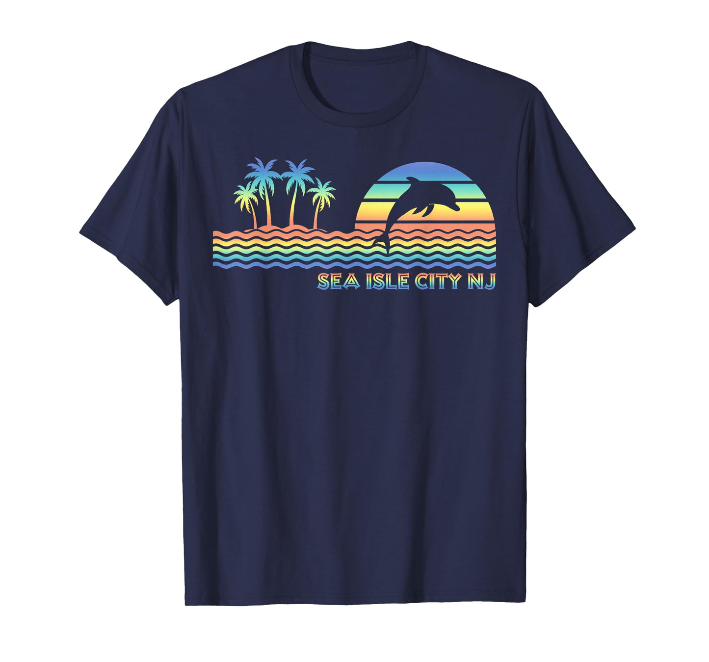 Vintage Sea Isle City NJ Retro Dolphin Lover Souvenir T-Shirt