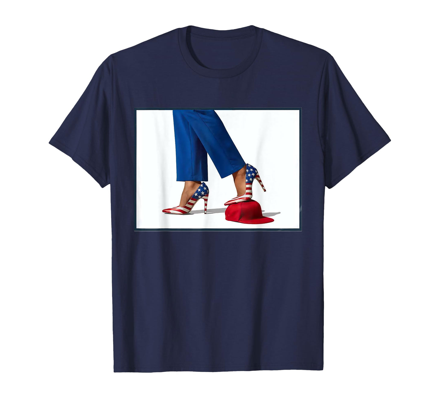 Kamala Harris High Heels Stepping On Red Maga Hat T-Shirt