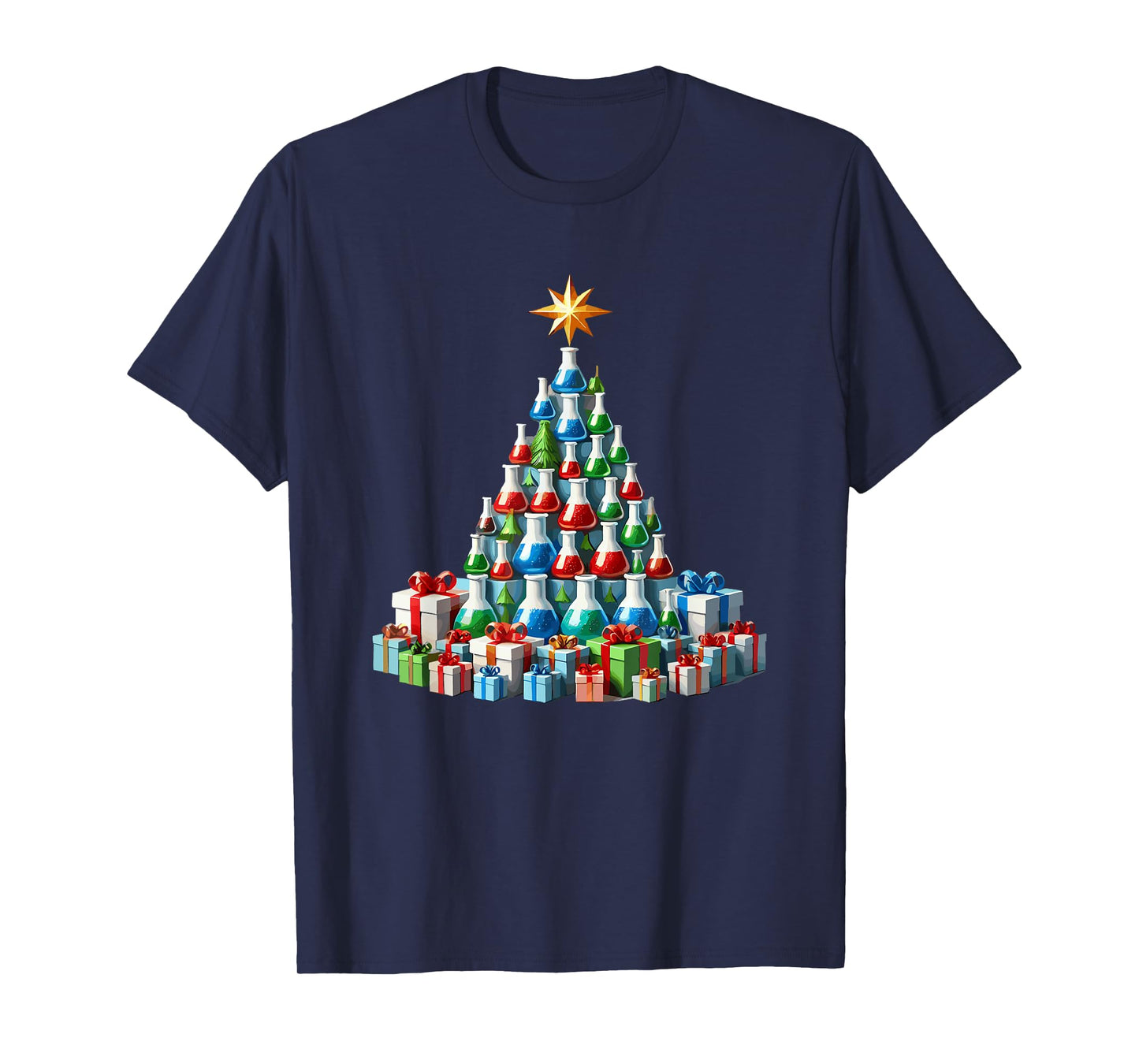Christmas Tree Chemistry Beaker Scientist Science Chemist T-Shirt