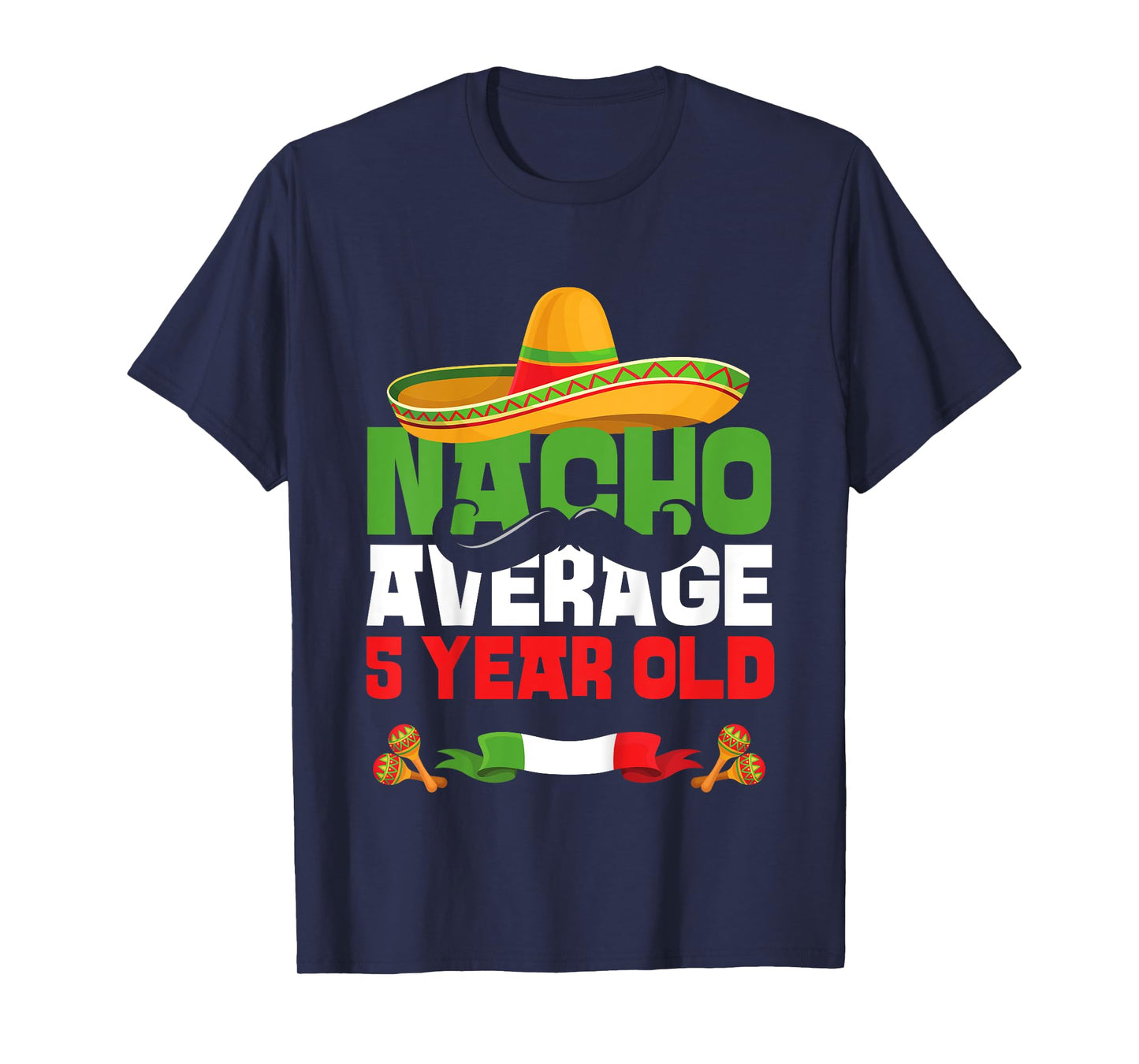 Kids 5 Year Old Mexican Fiesta 5th Birthday Party Cinco De Mayo T-Shirt