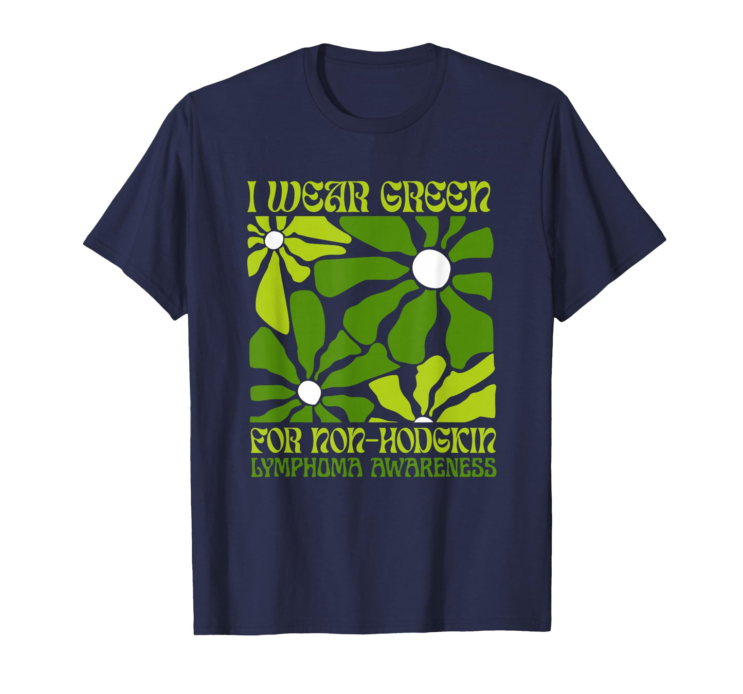 I Wear Lime Green Non-Hodgkin Lymphoma Awareness Floral T-Shirt