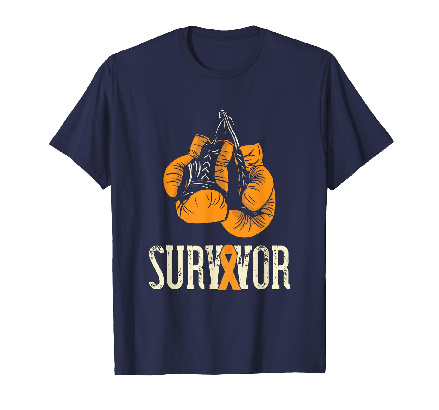 Leukemia Survivor Boxing Orange Ribbon Leukemia Awareness T-Shirt