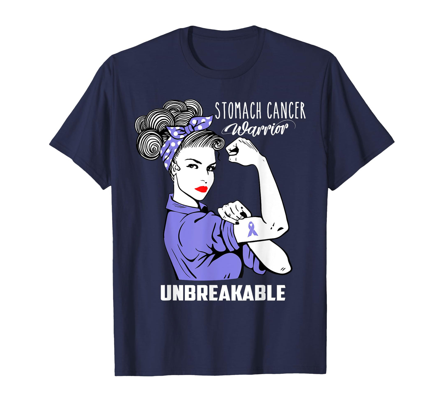 Stomach Cancer Awareness Stomach Cancer Warrior Unbreakable T-Shirt