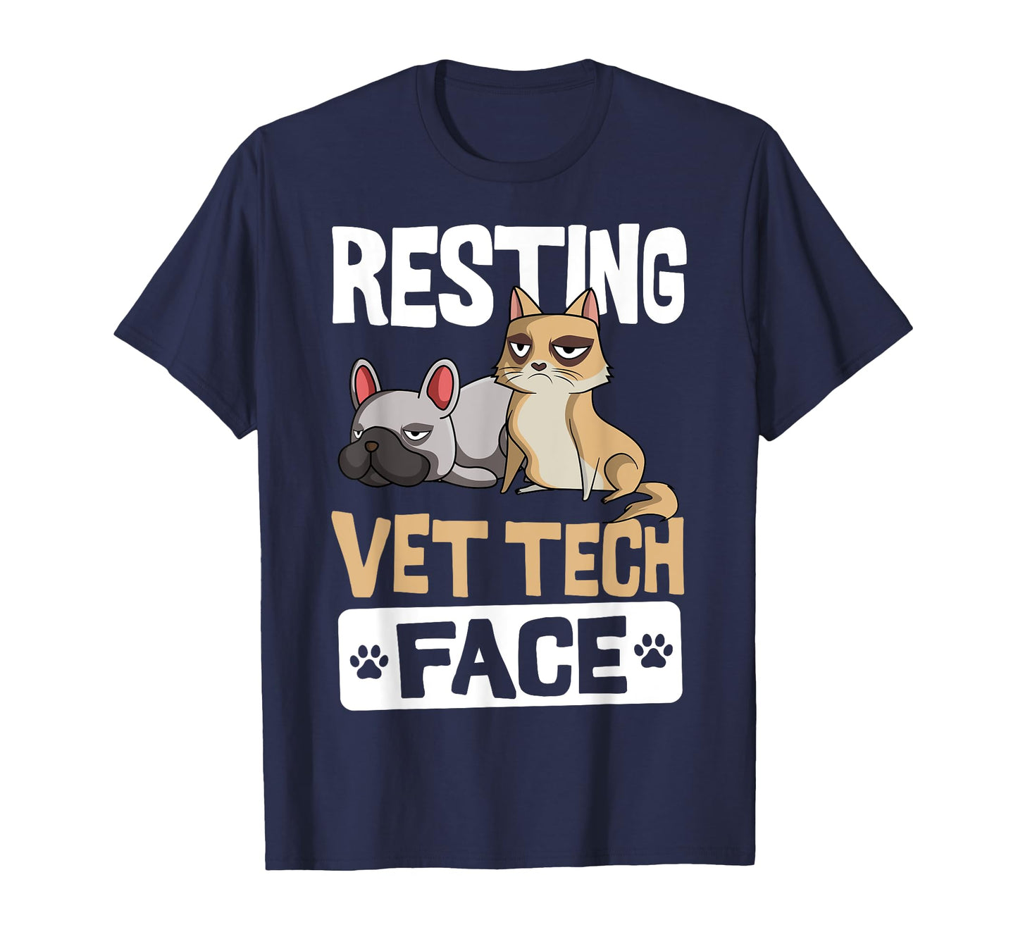 Resting Vet Tech Face Veterinary Assistant T-Shirt