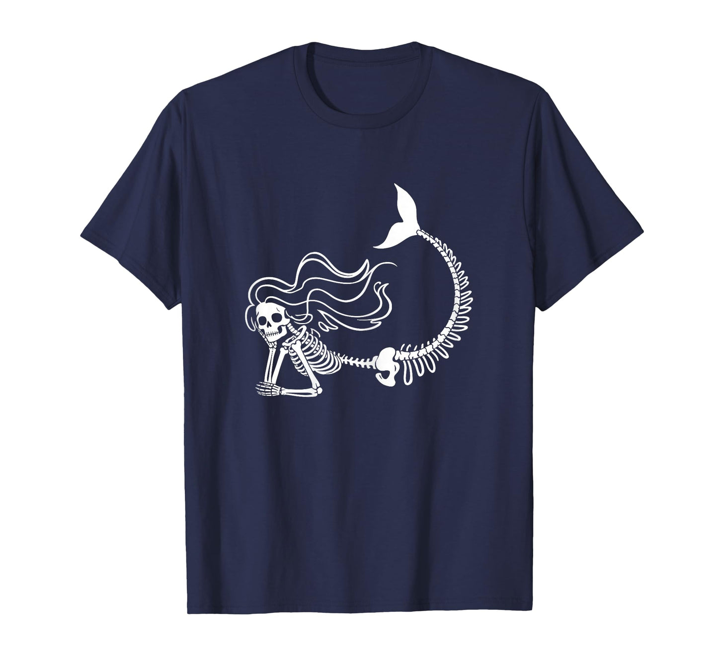 Cute Mermaid Skeleton Halloween Costume Women Girls Kids T-Shirt