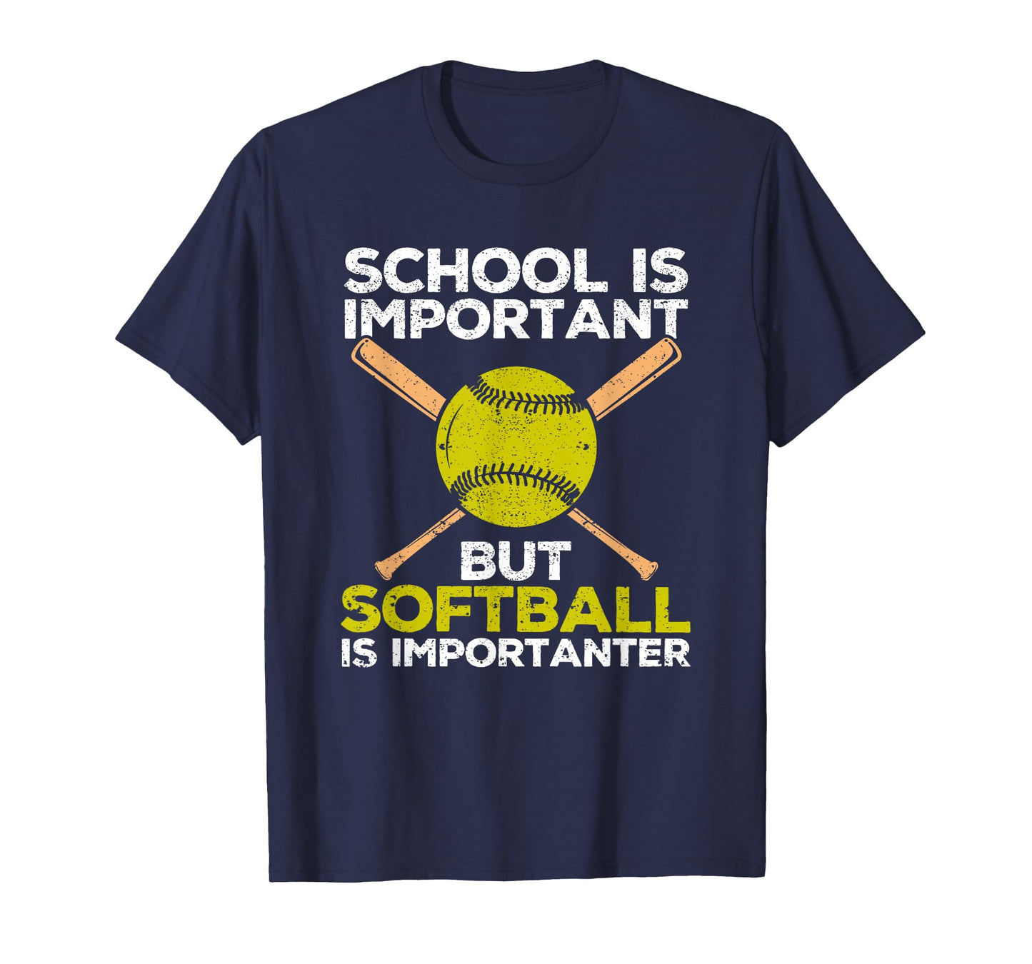 School is Important but Softball Is Importanter Girls T-Shirt