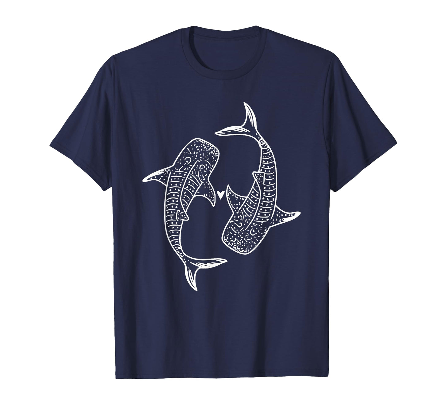 Retro Tribal Whale Sharks Heart Lover Ocean Wildlife Nature T-Shirt