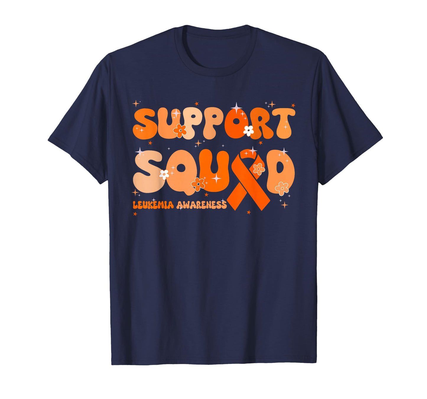 Support Squad Orange Ribbon Leukemia Blood Cancer Awareness T-Shirt
