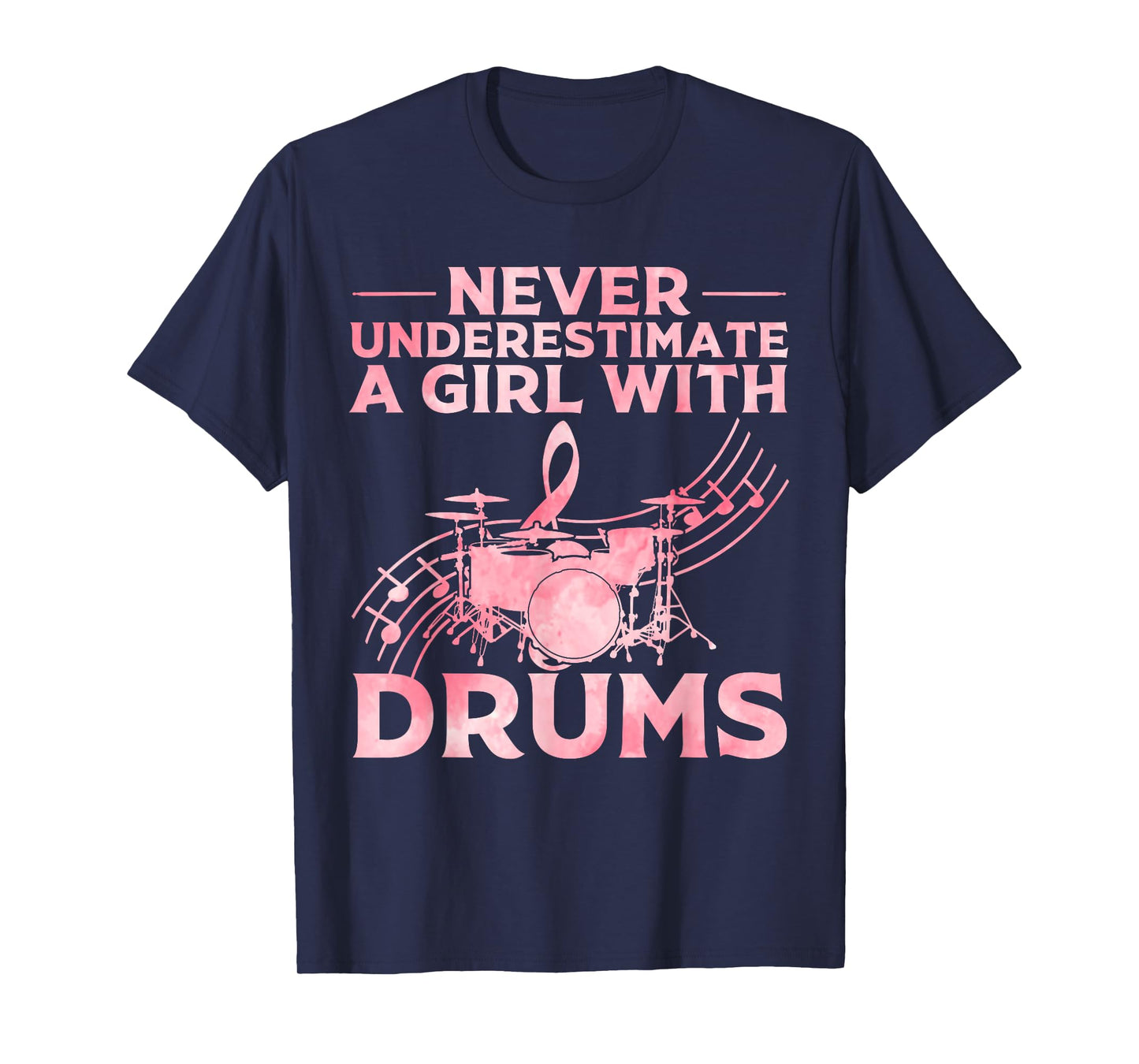 Funny Drummer Art For Girls Women Drumming Drum Set Drummer T-Shirt