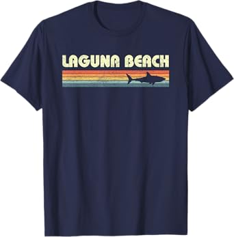 Laguna Beach California CA Vintage Shark Souvenir Mens Kids T-Shirt