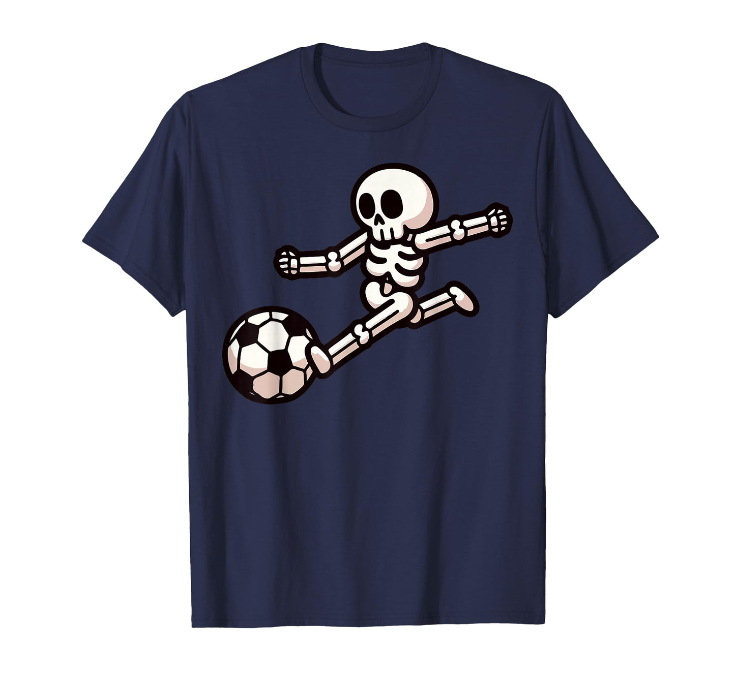 Soccer Skeleton Halloween Football Spooky Boys Soccer Player T-Shirt