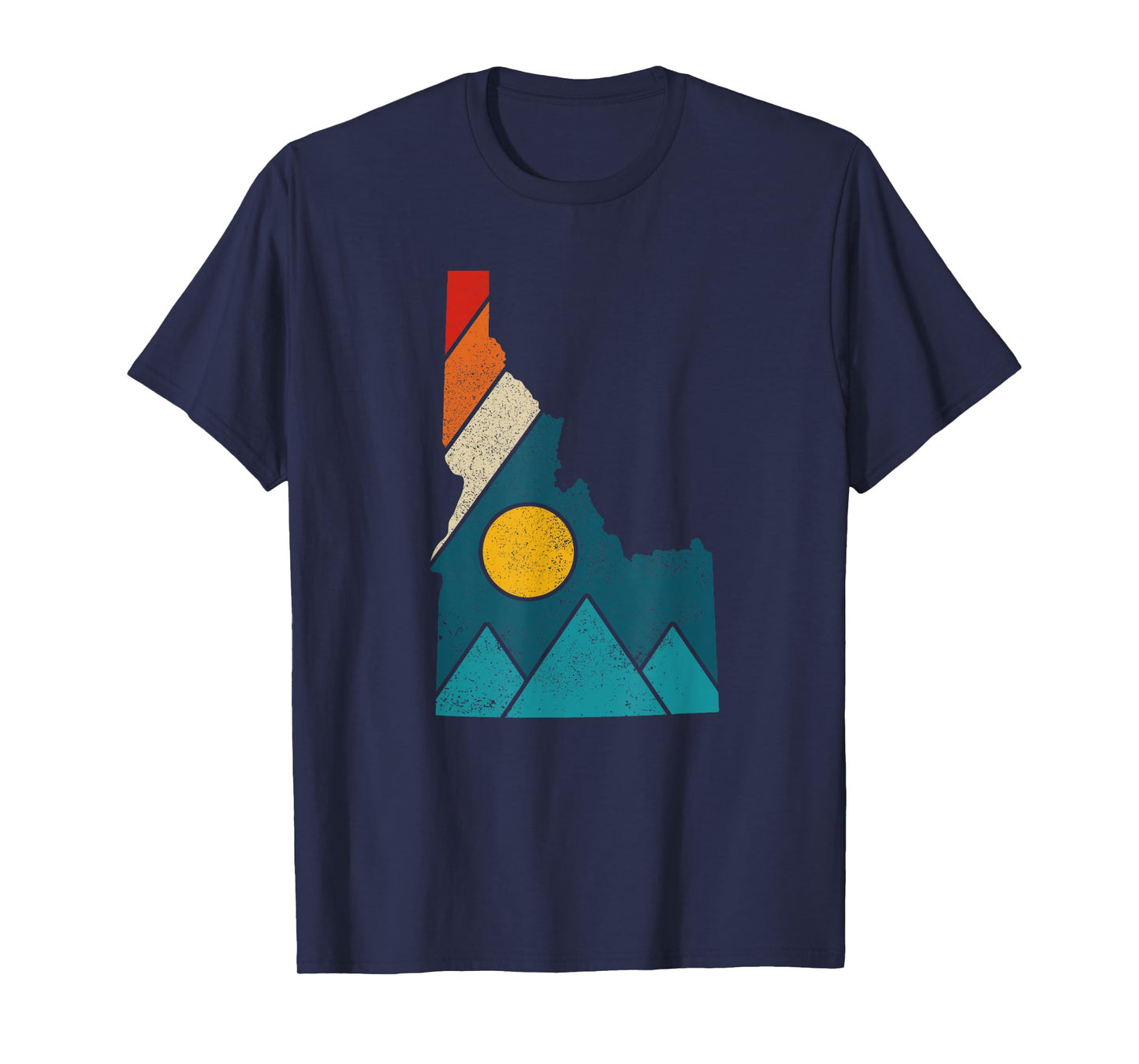 Idaho Vintage State Map Mountains Hikers Camping T-Shirt