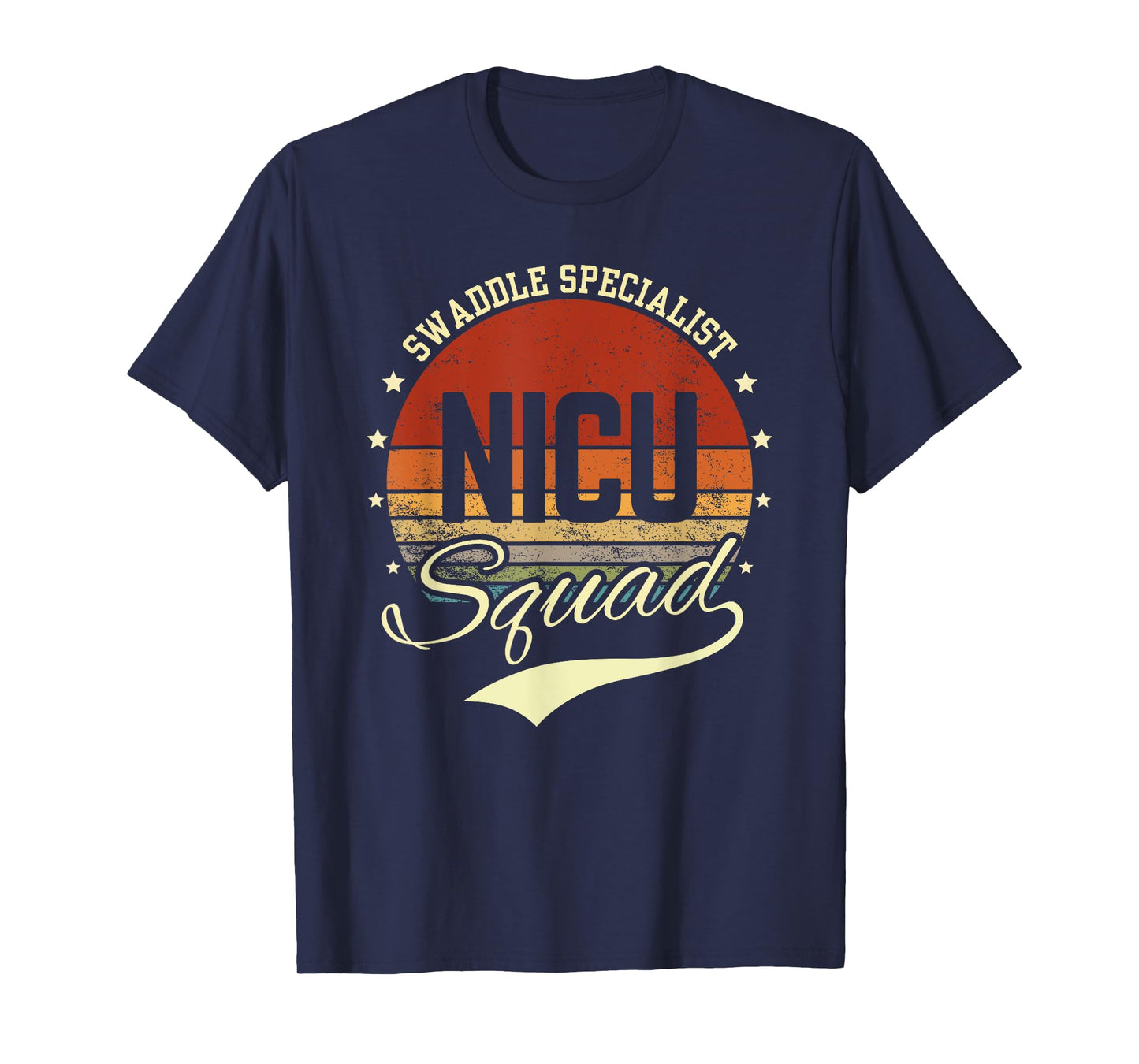 Swaddle Specialist NICU Mother Baby Nurse Retro NICU Squad T-Shirt
