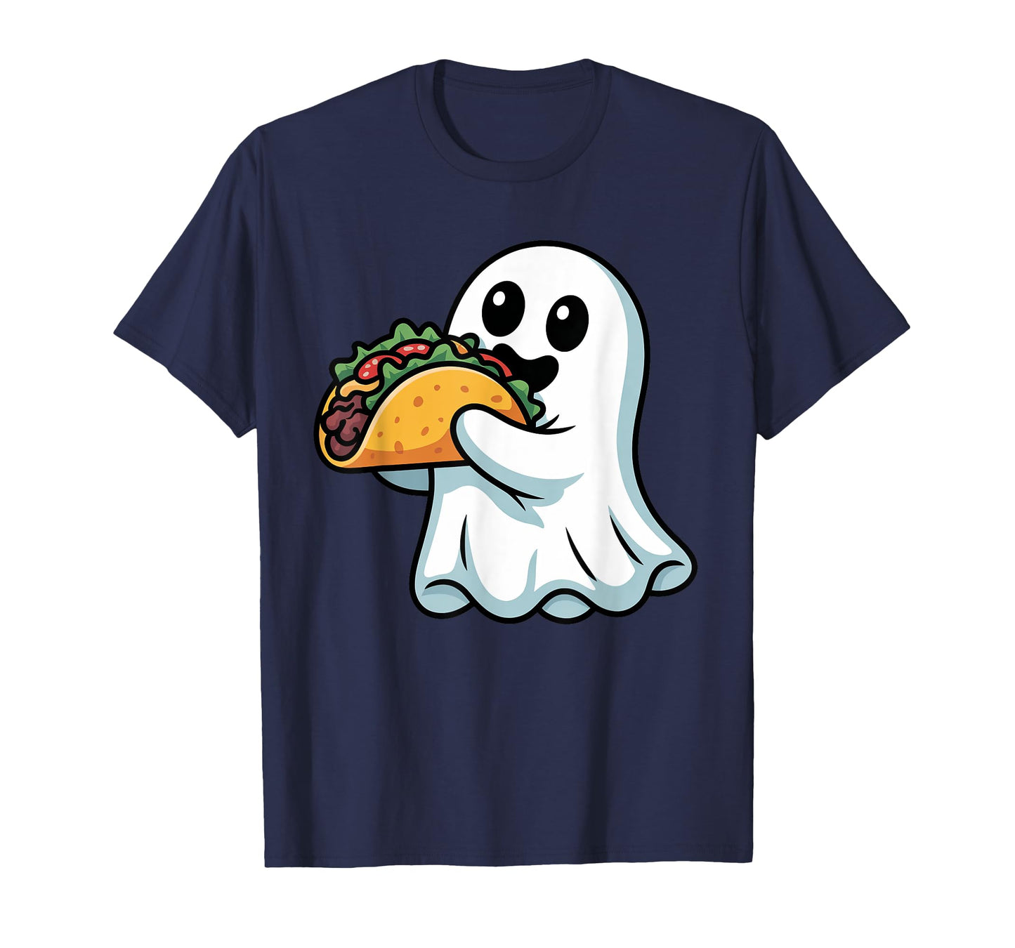 Cute Ghost Eating Tacos Halloween Toddler Boys Kids Costume T-Shirt