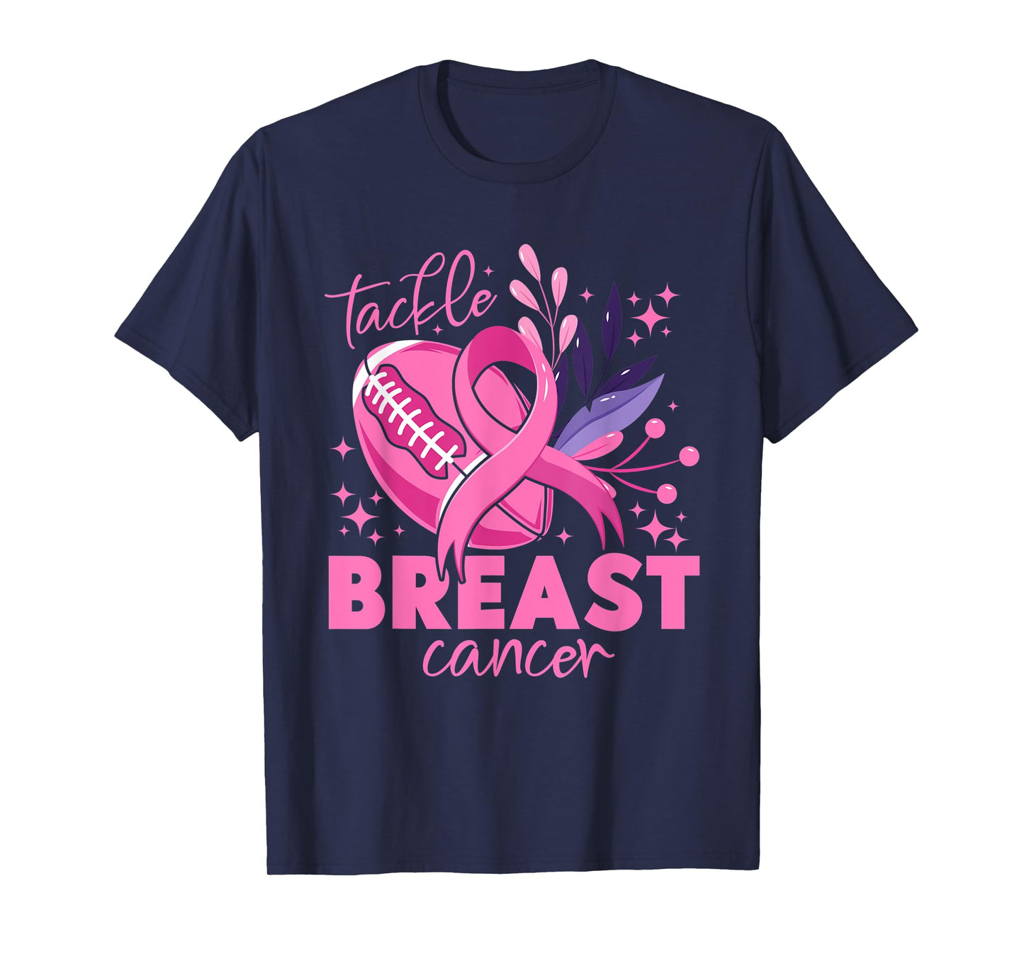 Tackle Football Pink Ribbon Breast Cancer Awareness For Boys T-Shirt