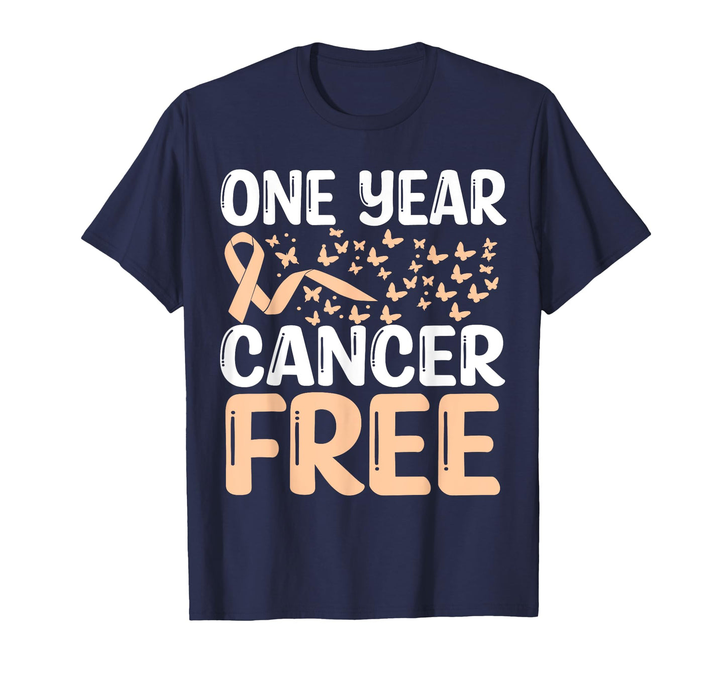 1 Year Uterine Cancer Free Uterine Cancer Survivor Awareness T-Shirt