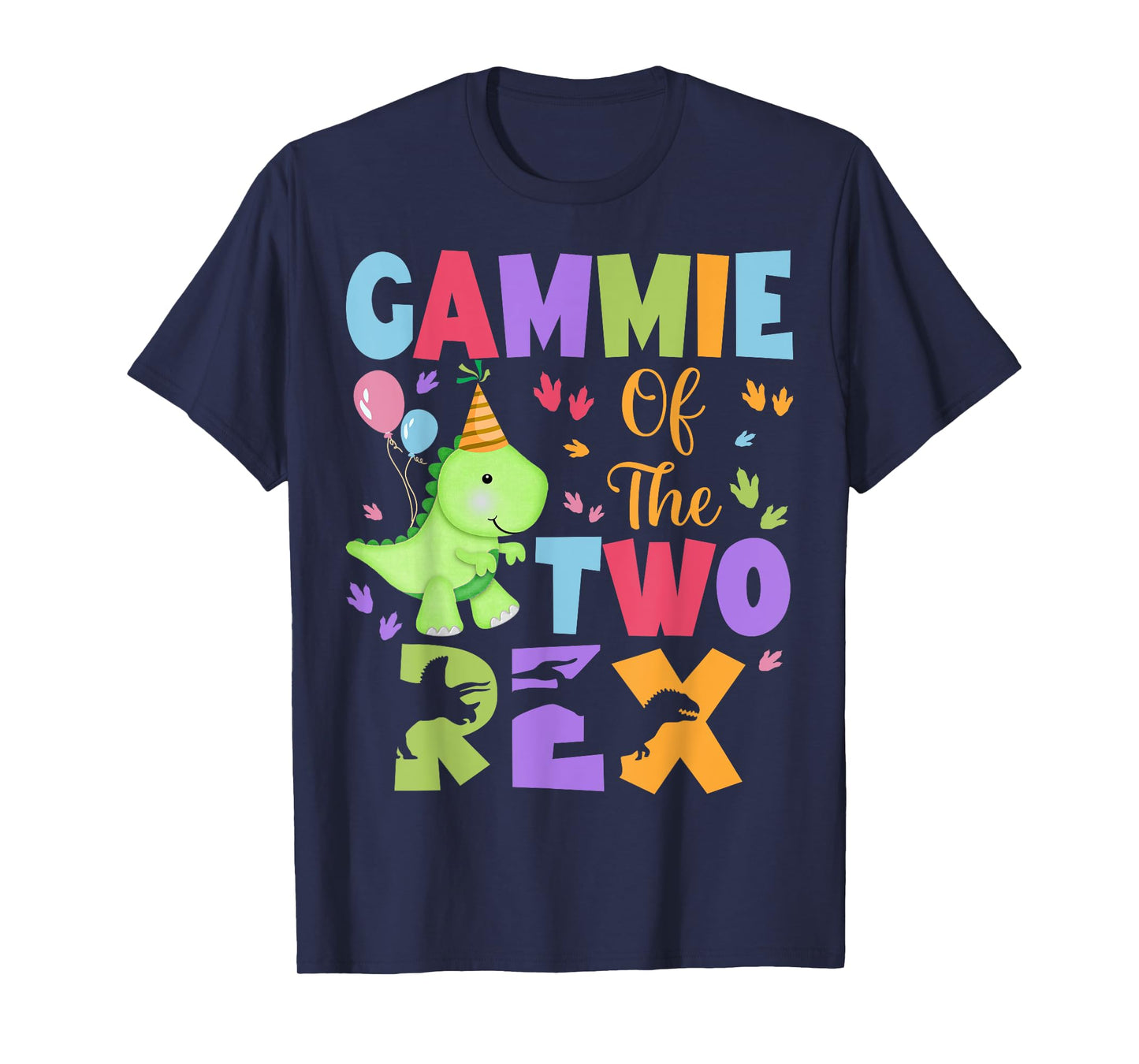 Gammie Of The Two Rex Birthday Dinosaur Family Matching T-Shirt