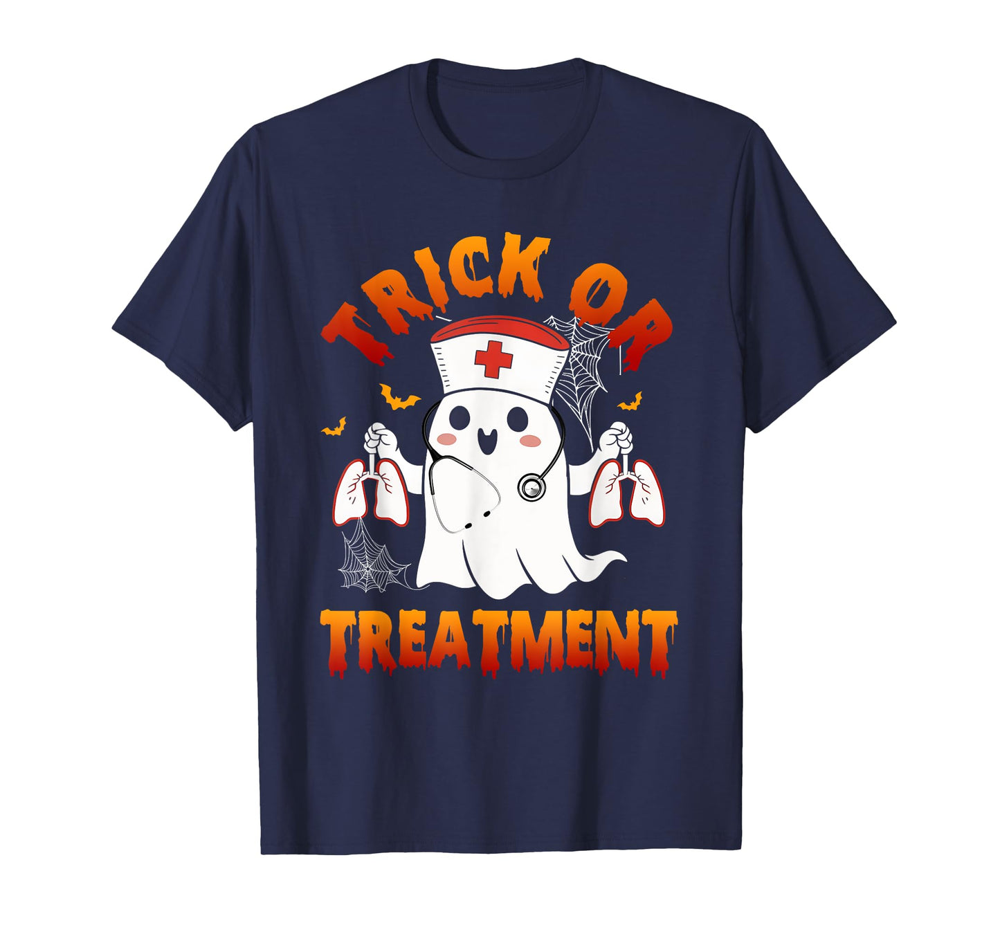 Trick Or Treatment Boo Respiratory Therapist Ghost Halloween T-Shirt