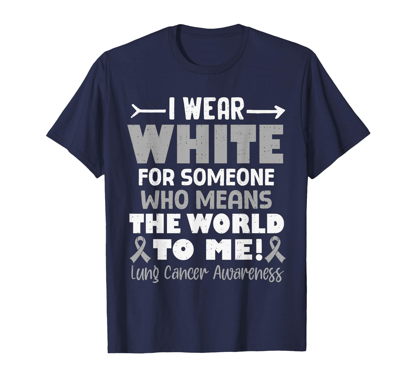 Support Lung Cancer Awareness White Ribbon Men Women Kids T-Shirt