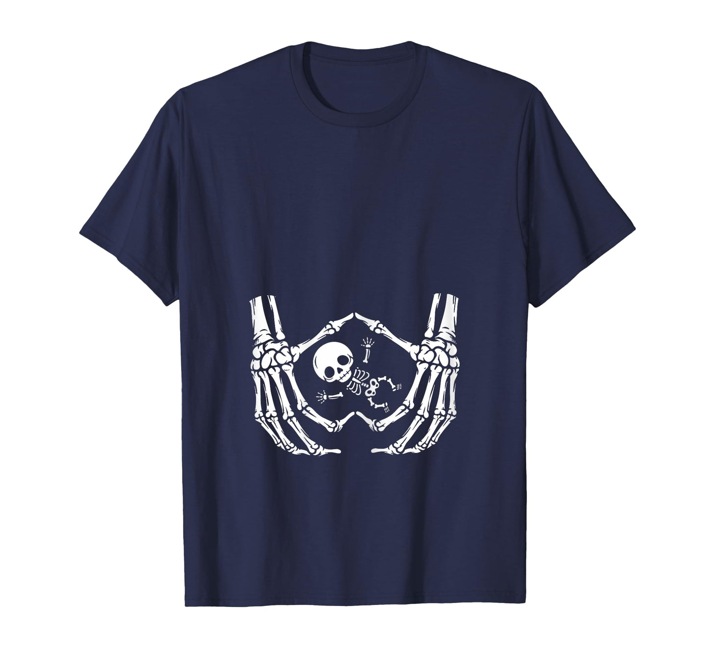 Happy Halloween Pregnant Baby Skeleton New Mom Spooky Season T-Shirt