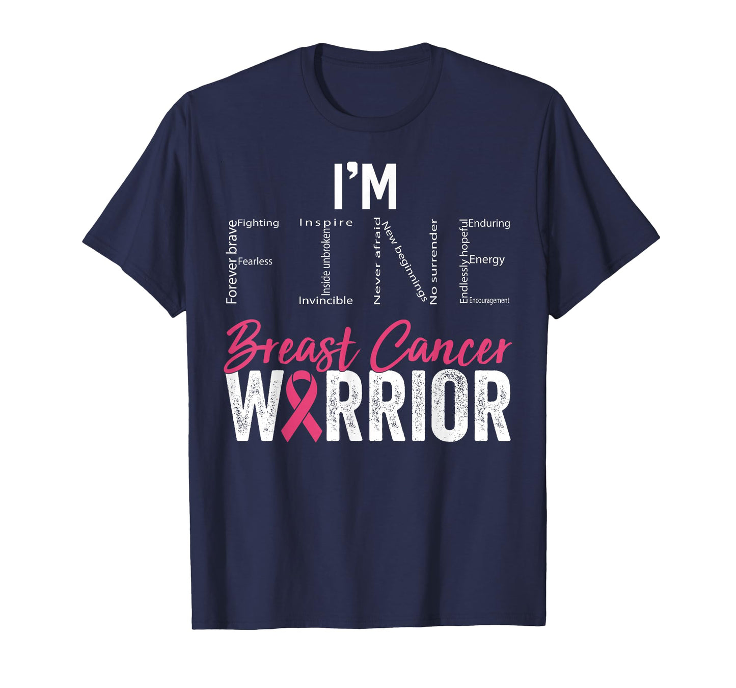 Breast Cancer Warrior Pink Ribbon Awarness T-Shirt