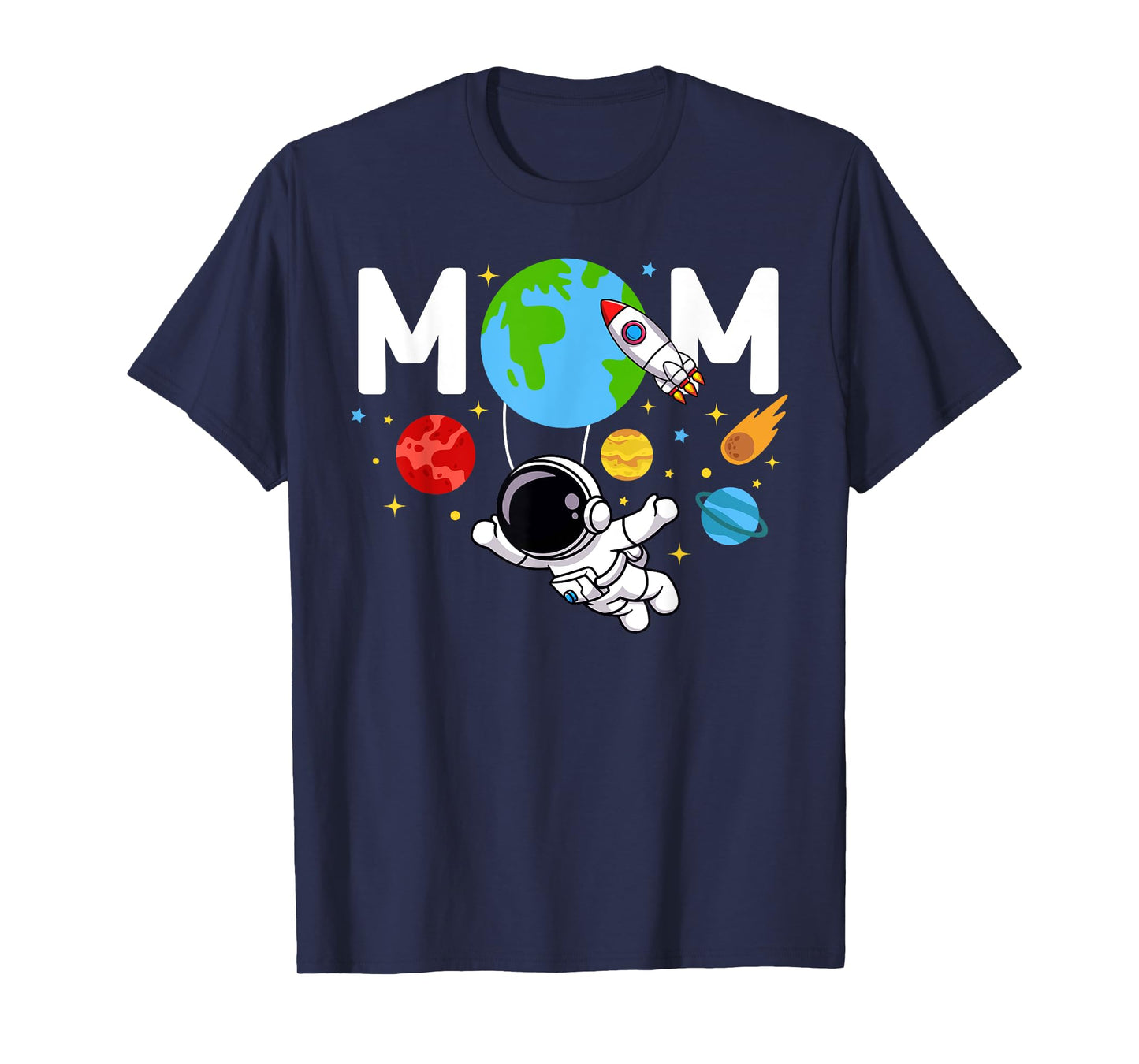 Mom Mommy Mother Space Astronaut Birthday Family Matching T-Shirt