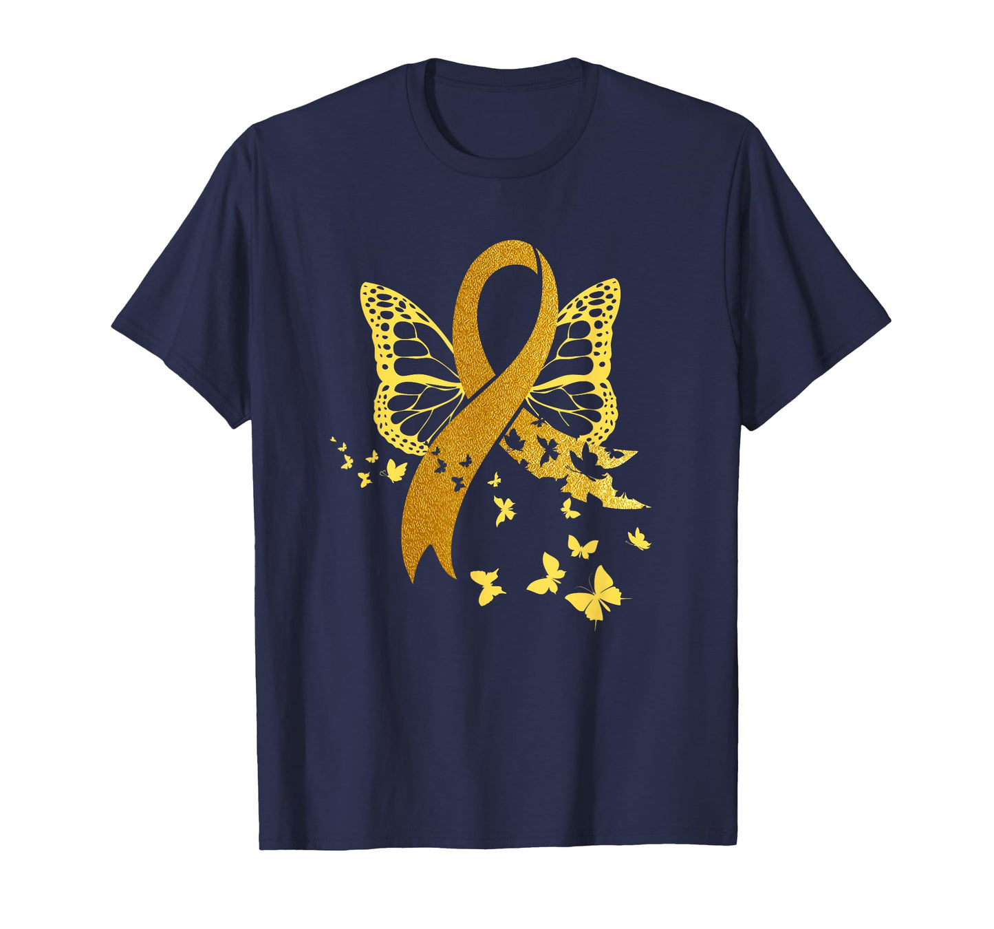 Childhood Cancer Awareness Gold Ribbon Butterfly Fighter T-Shirt