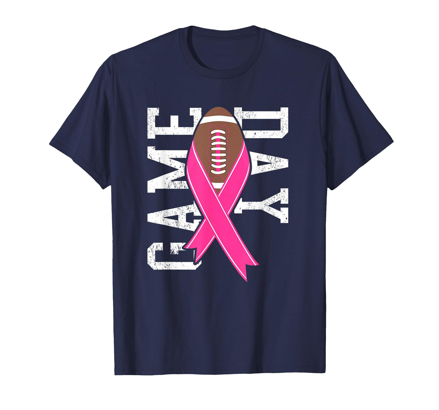 GameDay Breast Cancer Awareness Pink Football Ribbon T-Shirt