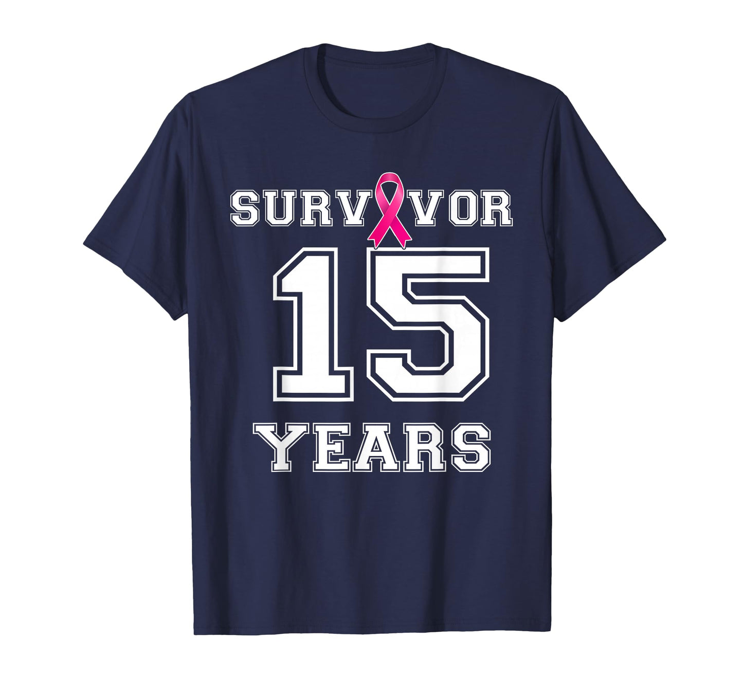 Survivor 15 Years Breast Cancer Free Support Awareness T-Shirt