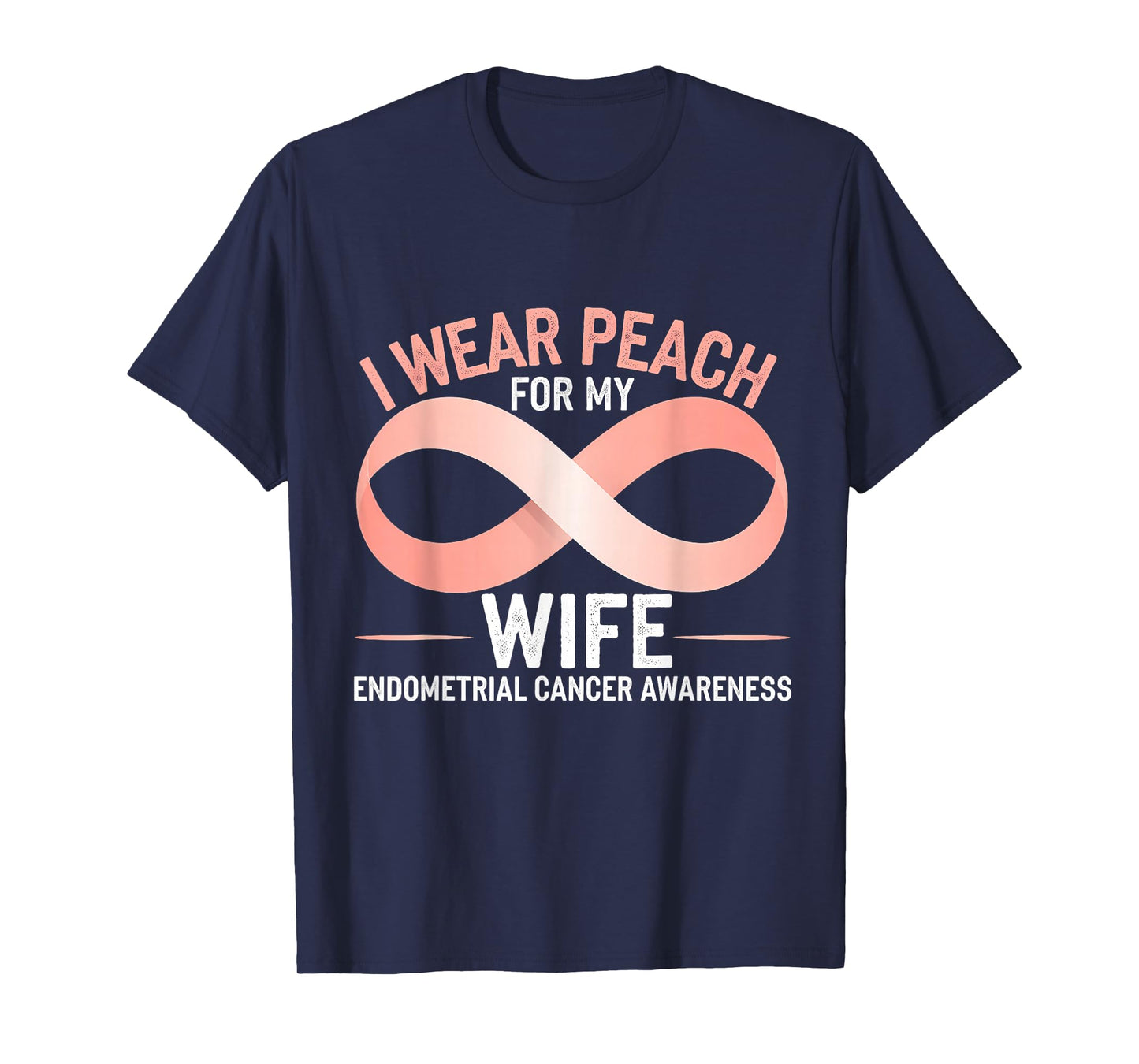 Endometrial Cancer Awareness Peach Ribbon T-Shirt
