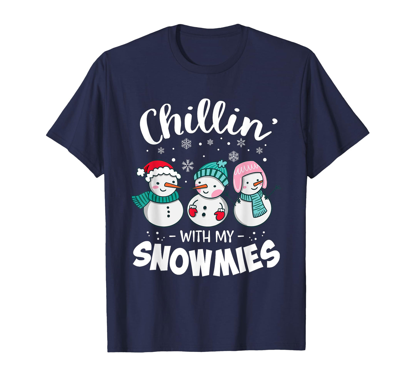 Chillin With My Snowmie Women Christmas Snowman Teacher Snow T-Shirt