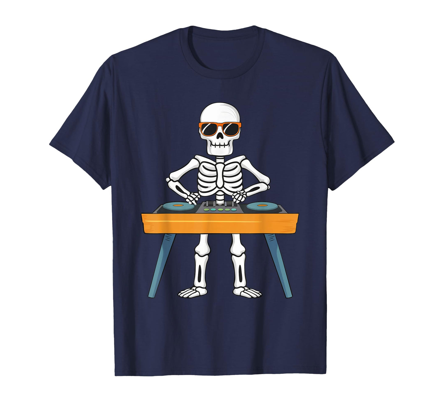 Funny Skeleton Playing DJ Music Kids Boys Girls Halloween T-Shirt