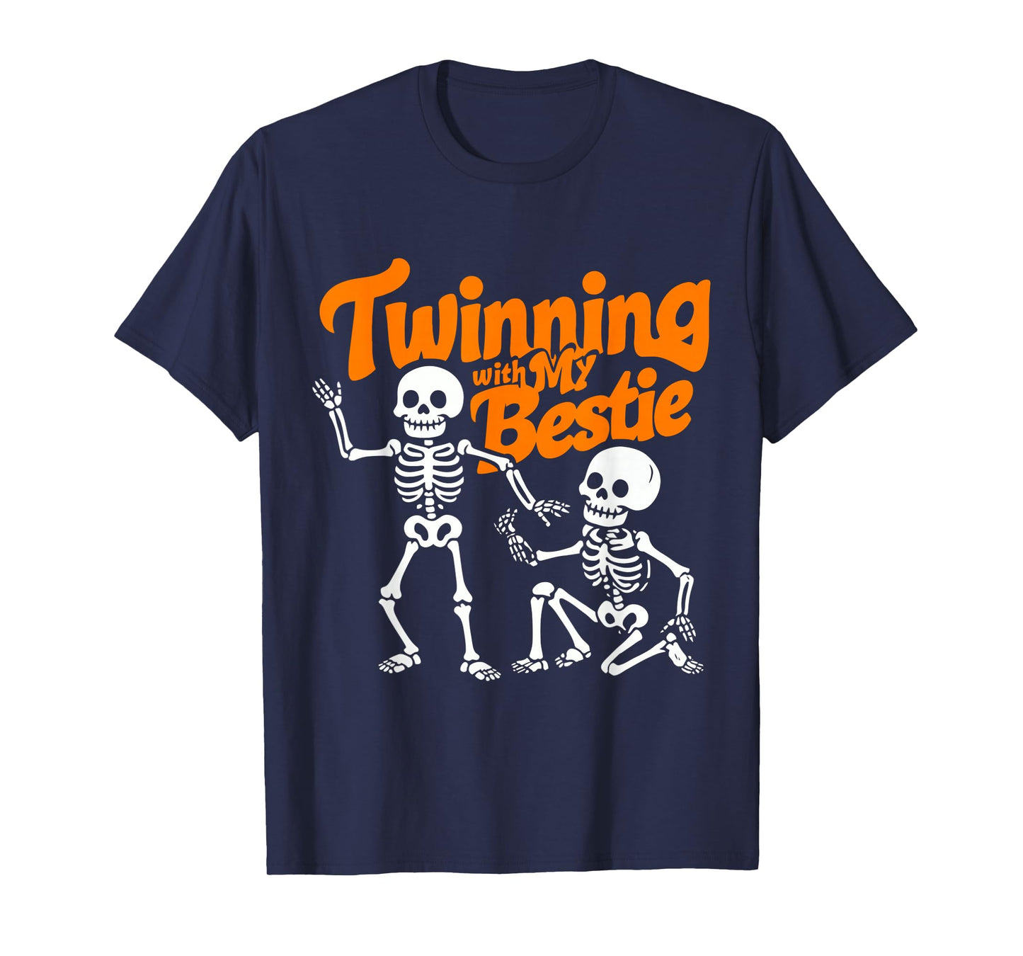 Twinning with My Bestie Skeleton Halloween Matching T-Shirt