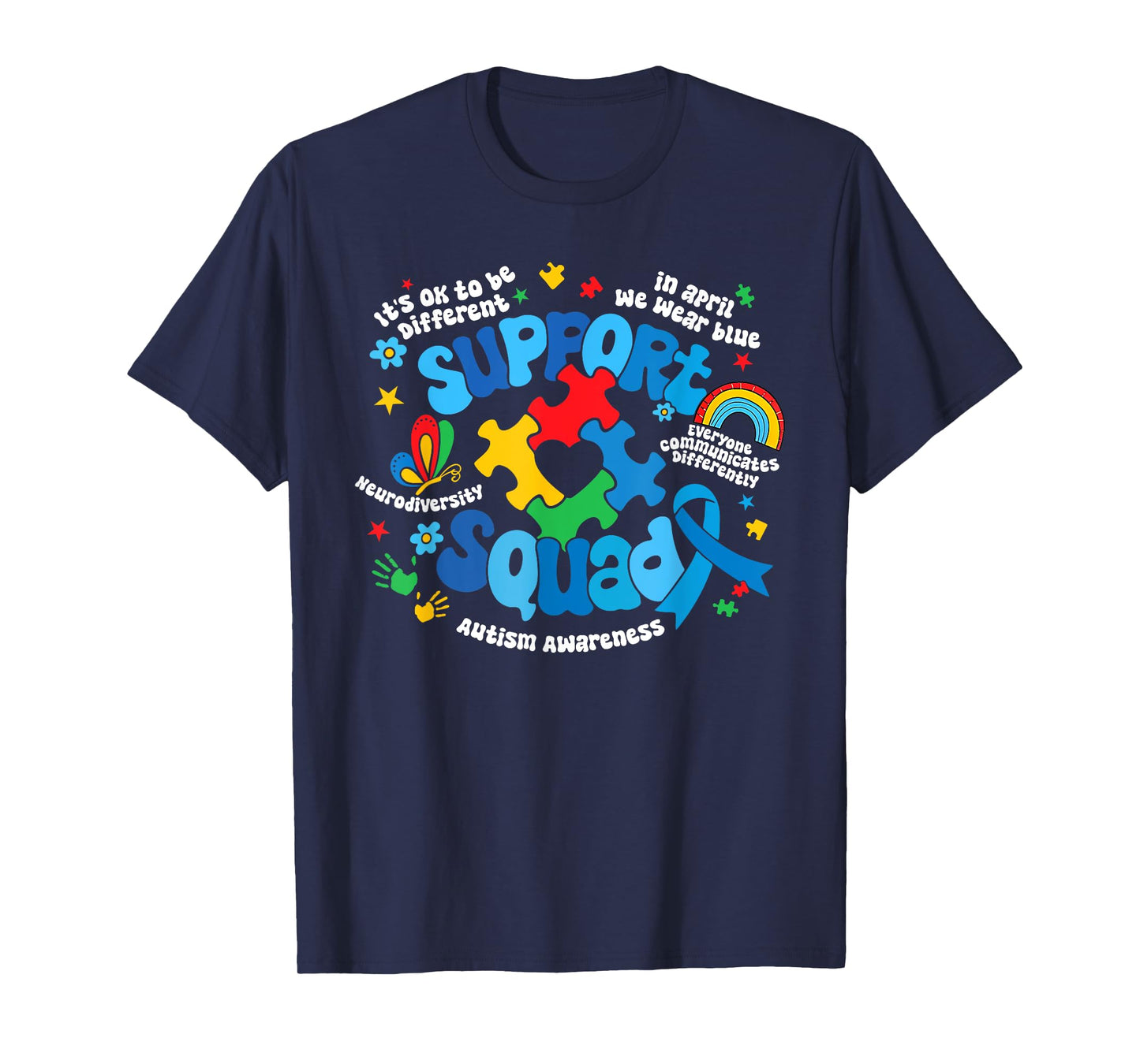 Family Autism Support Squad Autism Awareness Sped Teacher T-Shirt