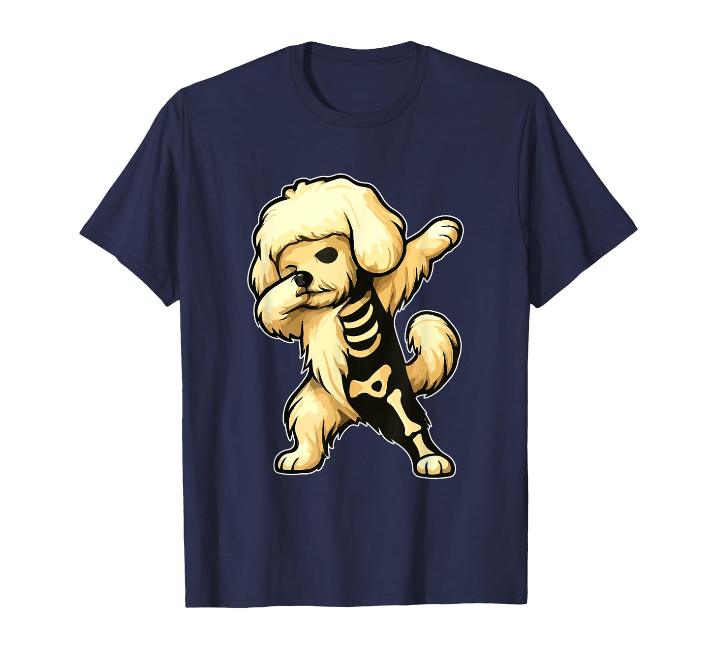 Dabbing Maltese Half Skeleton Halloween Costume Owner Lover T-Shirt