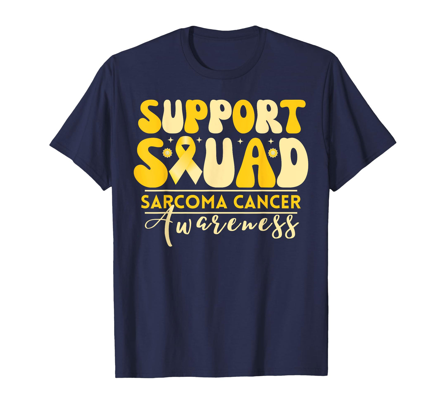 Support Squad Sarcoma Cancer Awareness Yellow Ribbon Team T-Shirt