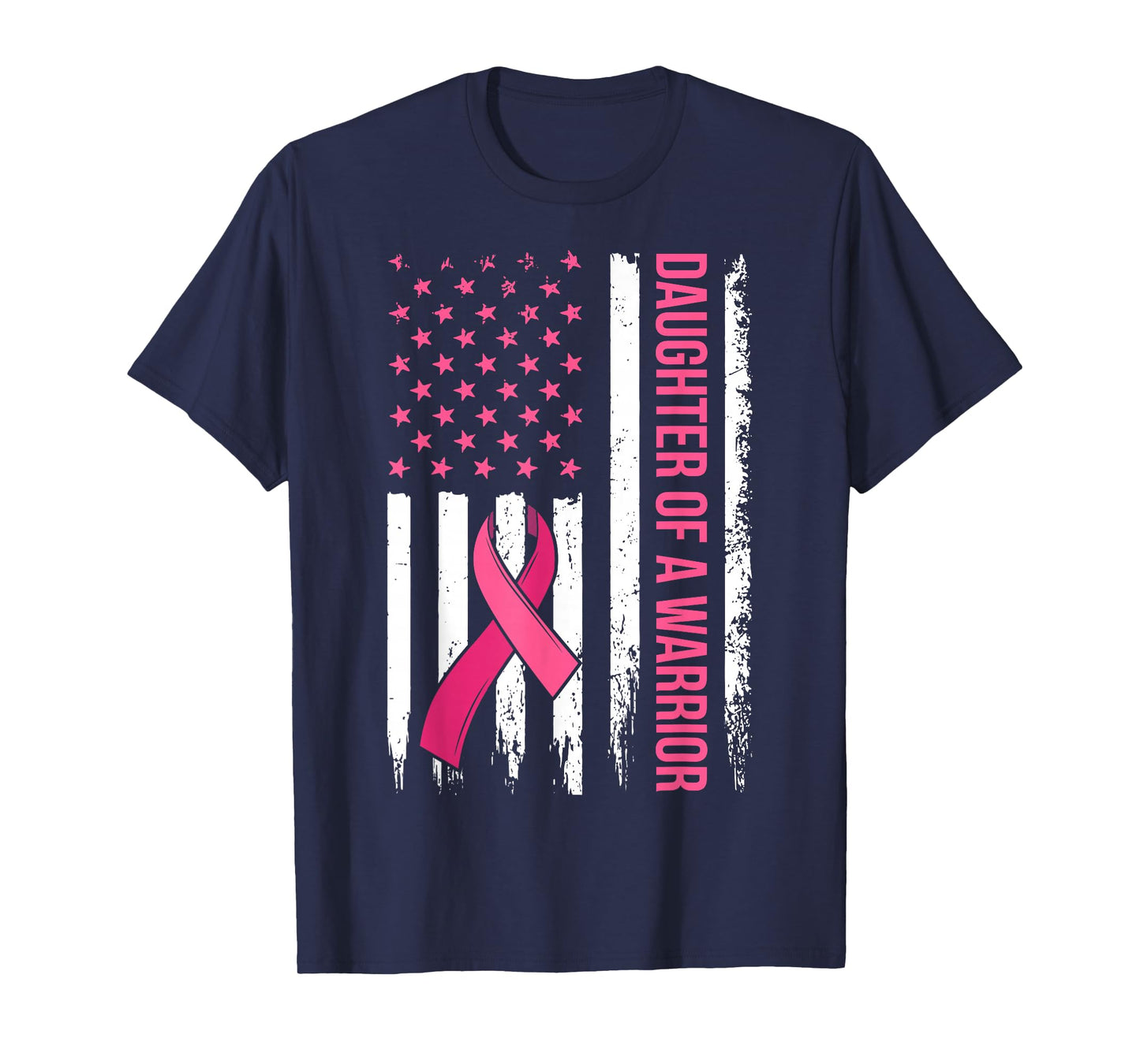 Daughter of A Warrior Breast Cancer Awareness Pink Ribbon T-Shirt