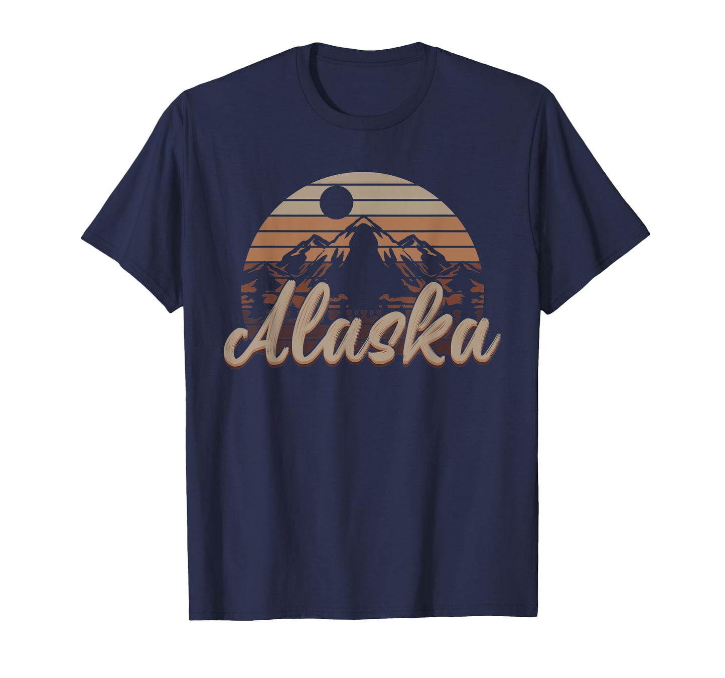 Hiking Forest Mountain Landscape Camping Nature Retro Alaska T-Shirt