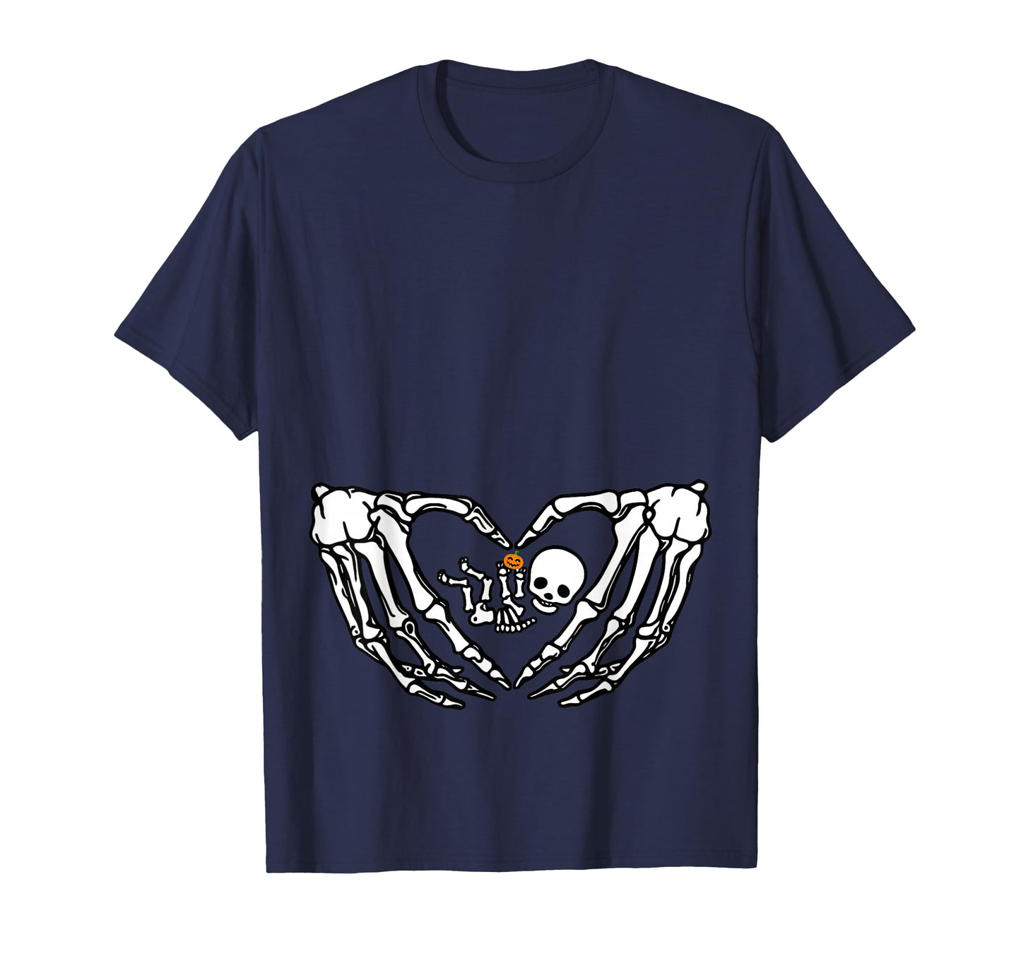 Women Skeleton Pregnancy Announcement Halloween for Mom Dad T-Shirt
