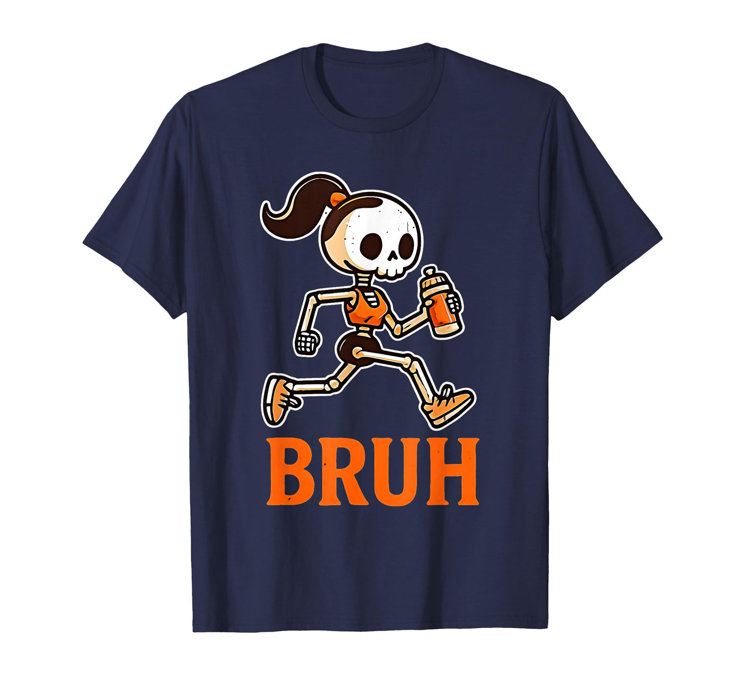 Bruh Running Skeleton Halloween Costume Spooky Runners Lover T-Shirt