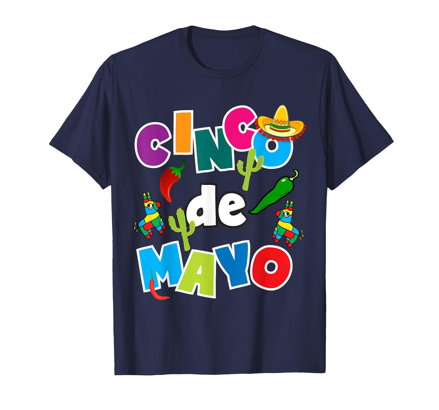 Cinco De Mayo Shirt For Kids Men Women Pinata Sombrero Fun T-Shirt