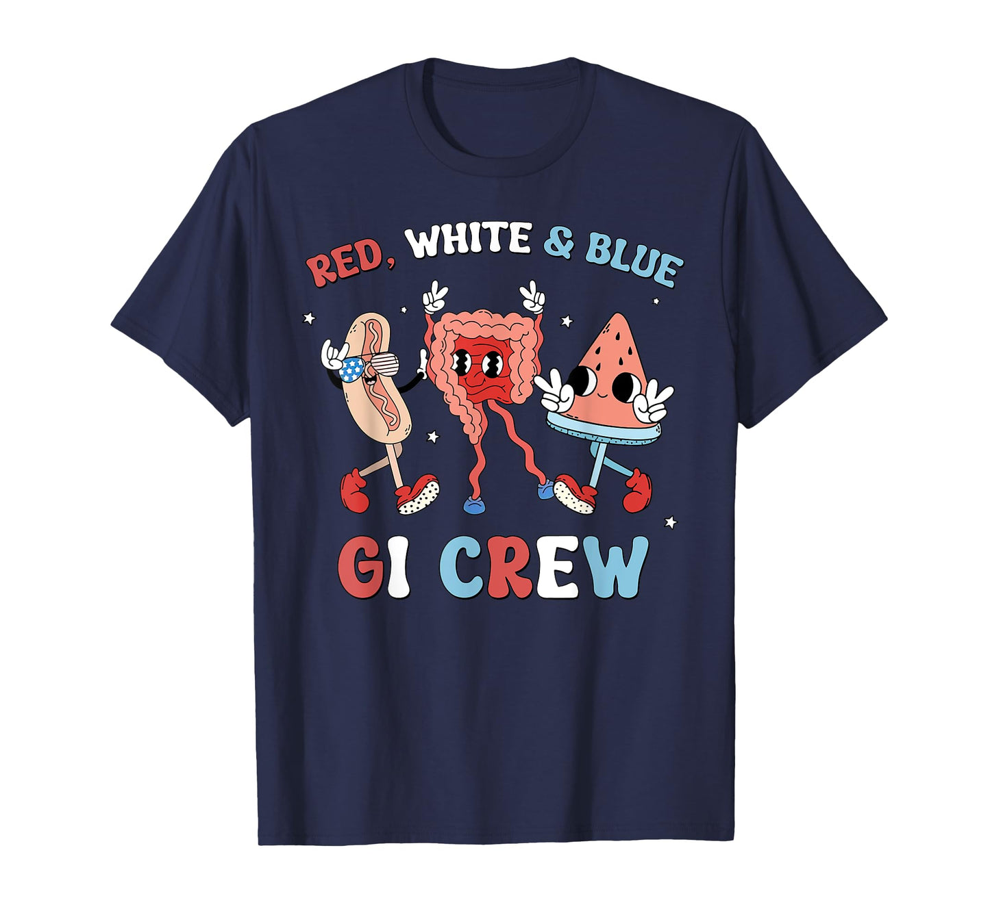 Red White & Blue GI Crew Endoscopy RN Nurse 4th Of July T-Shirt
