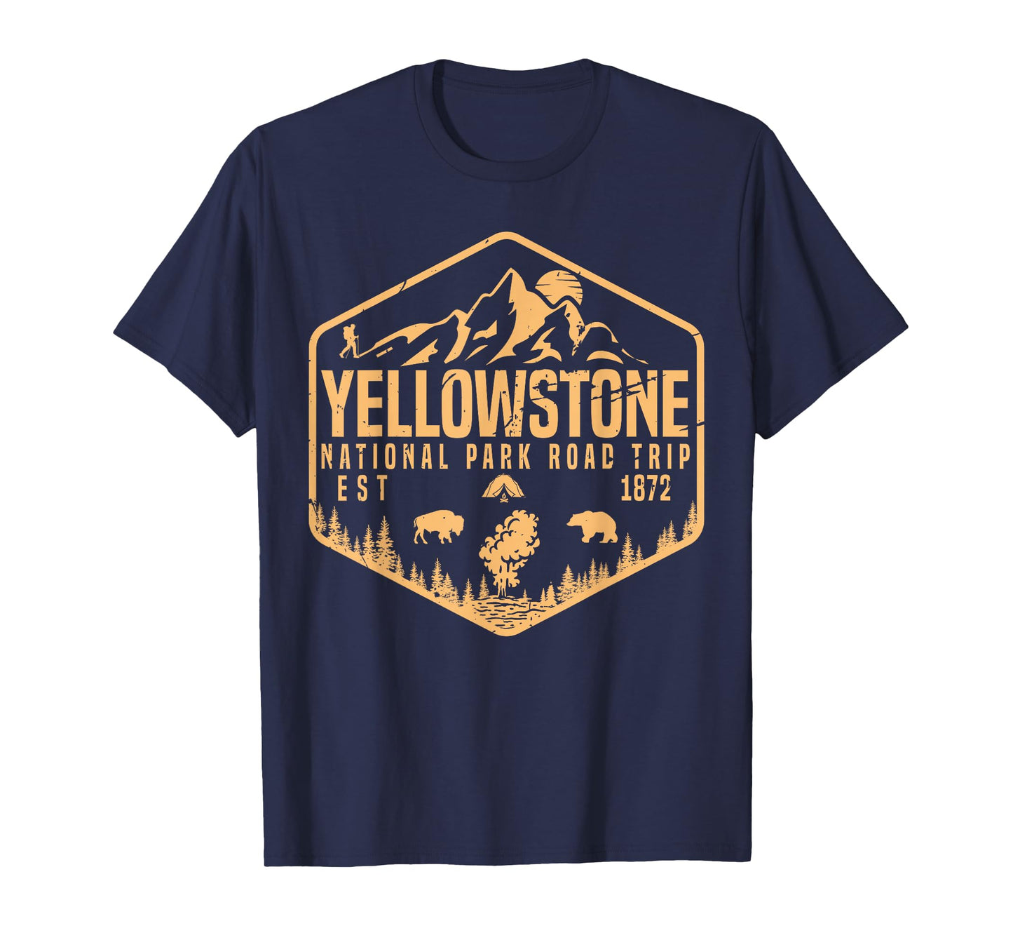 Yellowstone National Park Souvenir Family Road Trip Hiking T-Shirt
