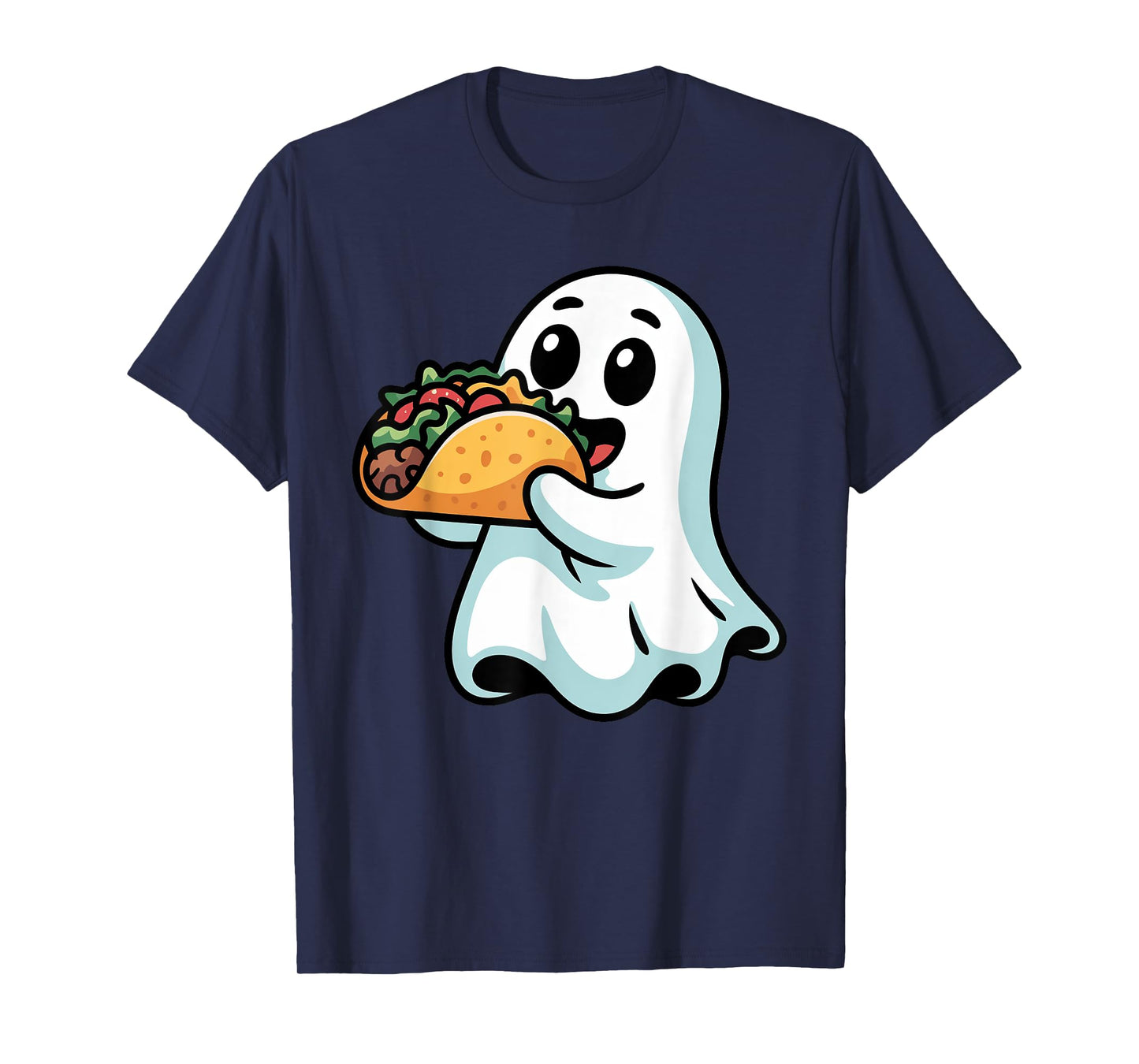 Halloween Boo Ghost Eating Tacos Funny Kids Trick or Treat T-Shirt