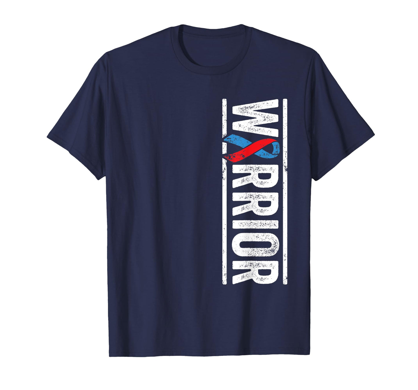 Pulmonary Fibrosis Warrior - PF Red Blue Awareness Ribbon T-Shirt
