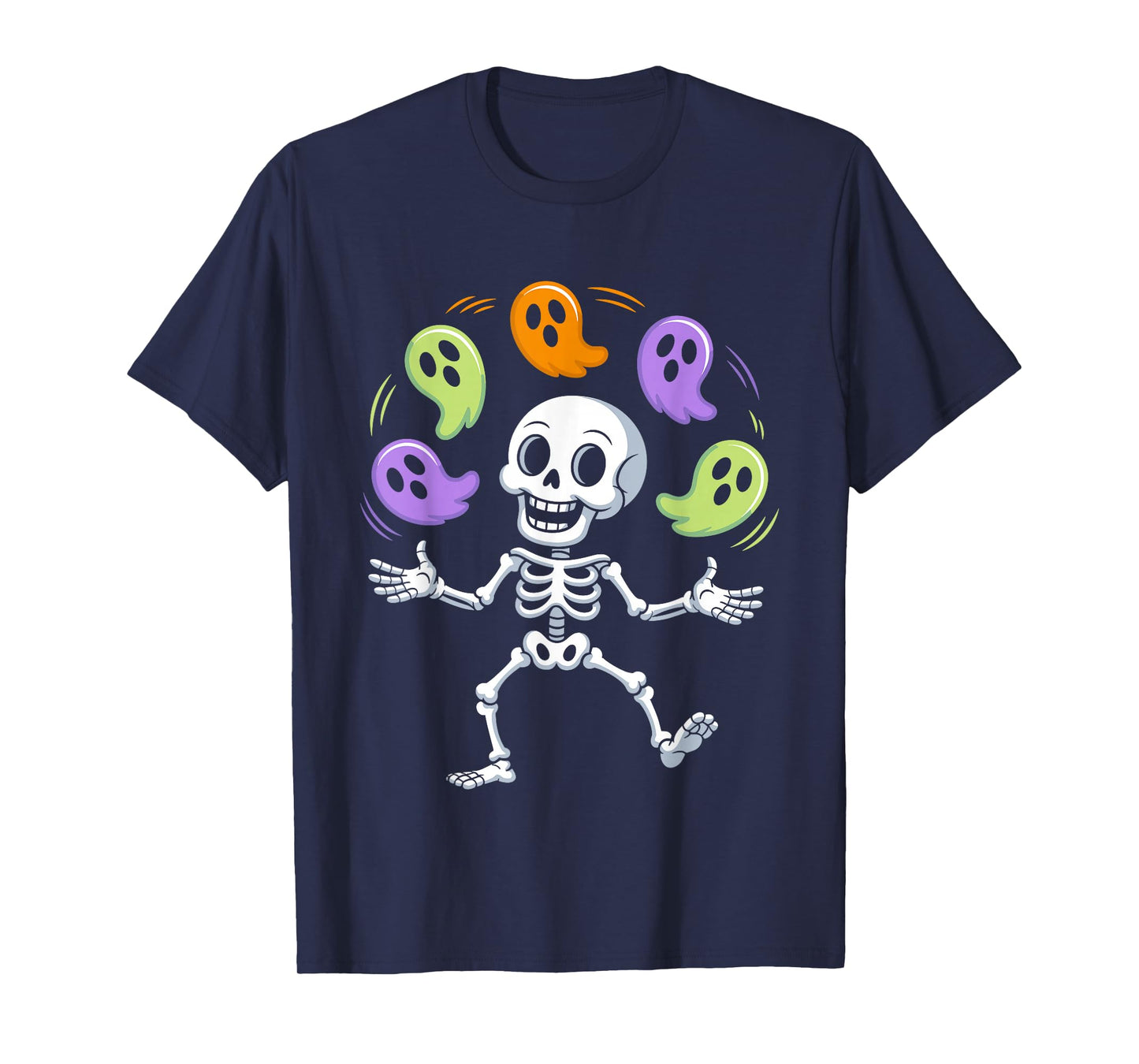 Funny Skeleton Juggling Ghosts Halloween T-Shirt