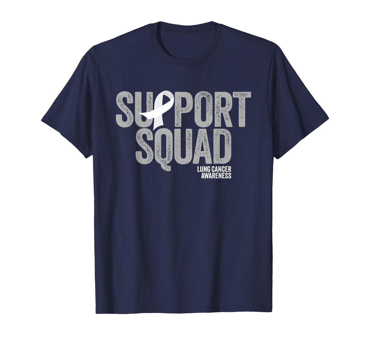Support Squad Distressed Family Lung Cancer Awareness T-Shirt